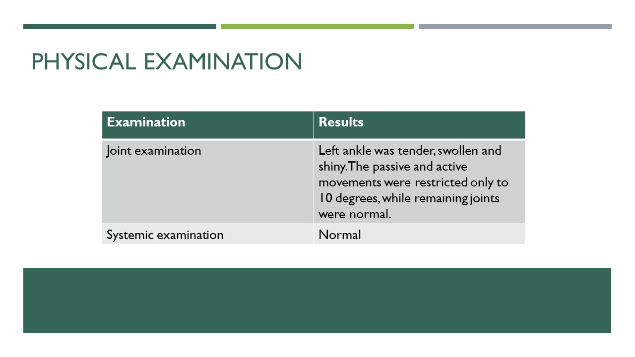 Sudden Worsening of Pain in the Left Ankle in Rheumatoid Arthritis