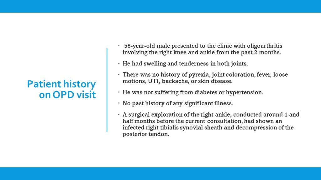 Patient history on OPD visit