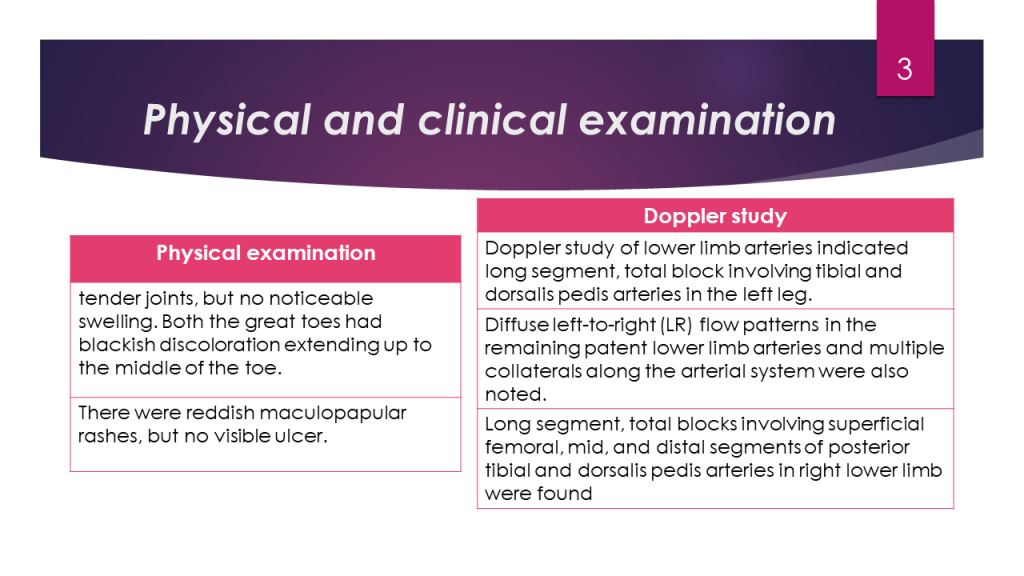 Physical and clinical examination