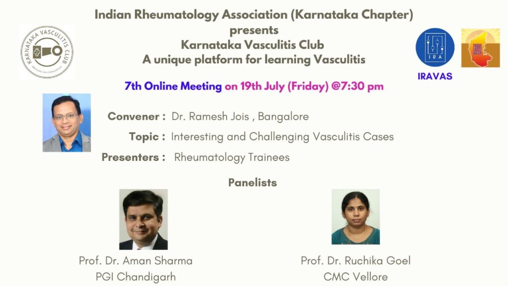 Karnataka Vasculitis Club 7th online CME